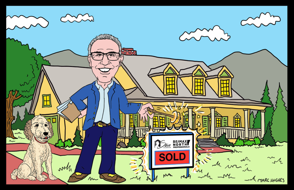 Caricature of real estate agent to help promote oneself without photography.