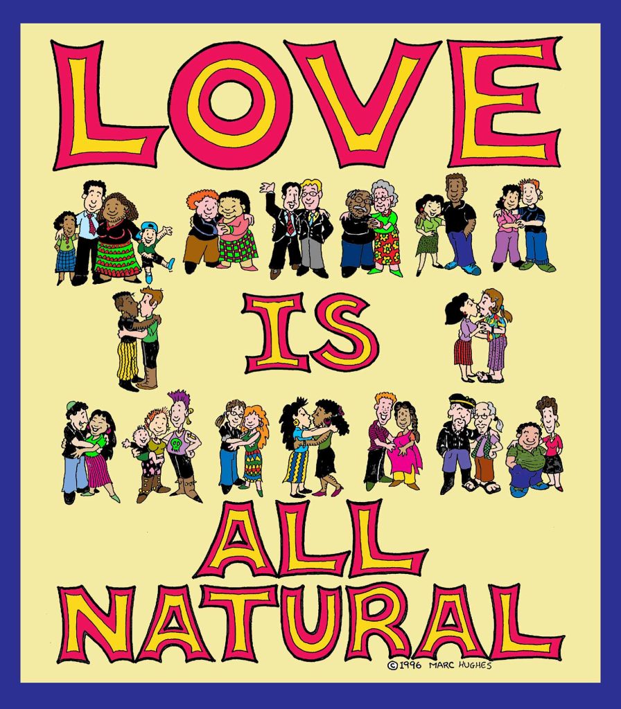 An image reminding of how loving couples appear in many forms.